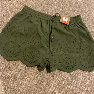 Earthbound olive shorts